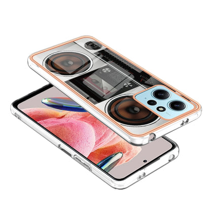 For Xiaomi Redmi Note 12 4G Electroplating Marble Dual-side IMD Phone Case(Retro Radio) - Xiaomi Cases by buy2fix | Online Shopping UK | buy2fix