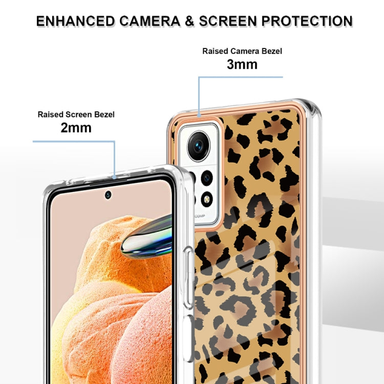 For Xiaomi Redmi Note 12 Pro 4G Global Electroplating Marble Dual-side IMD Phone Case(Leopard Print) - Xiaomi Cases by buy2fix | Online Shopping UK | buy2fix