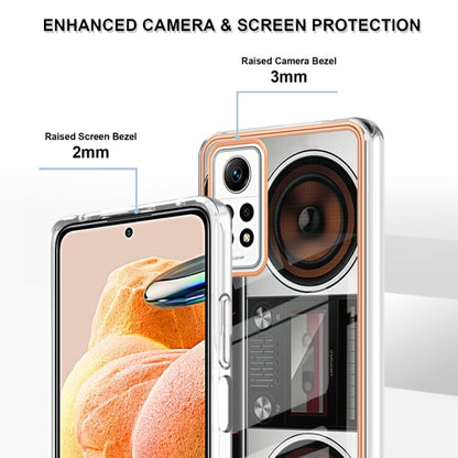 For Xiaomi Redmi Note 12 Pro 4G Global Electroplating Marble Dual-side IMD Phone Case(Retro Radio) - Xiaomi Cases by buy2fix | Online Shopping UK | buy2fix