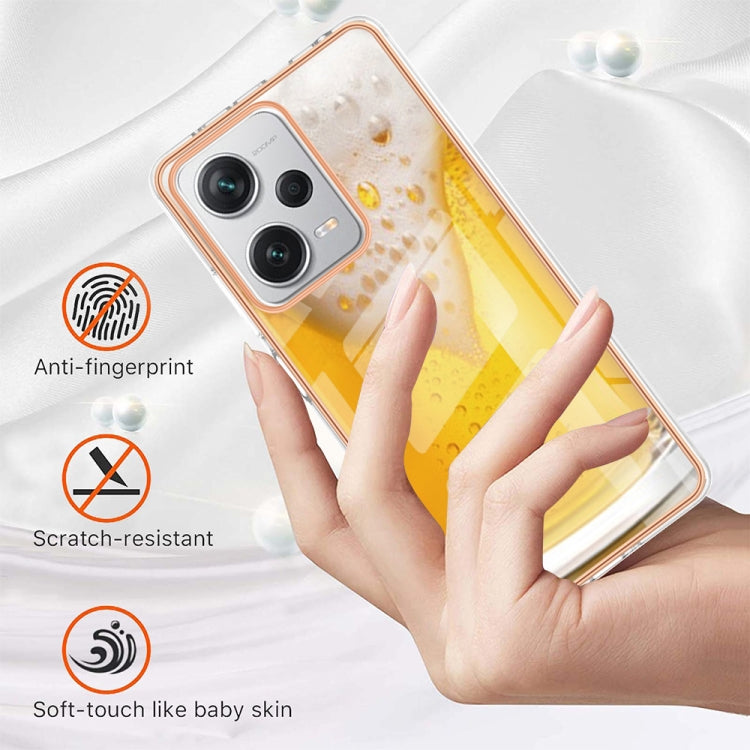 For Xiaomi Redmi Note 12 Pro+ Global Electroplating Marble Dual-side IMD Phone Case(Draft Beer) - Xiaomi Cases by buy2fix | Online Shopping UK | buy2fix