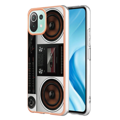 For Xiaomi 11 Lite Electroplating Marble Dual-side IMD Phone Case(Retro Radio) - Xiaomi Cases by buy2fix | Online Shopping UK | buy2fix