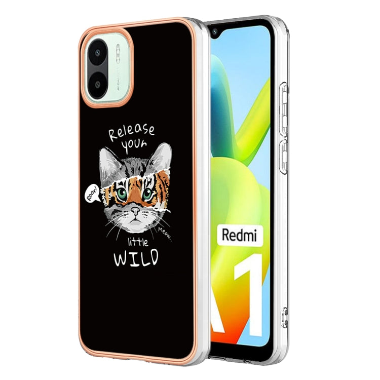 For Xiaomi Redmi A1 Electroplating Marble Dual-side IMD Phone Case(Natural Growth) - Xiaomi Cases by buy2fix | Online Shopping UK | buy2fix