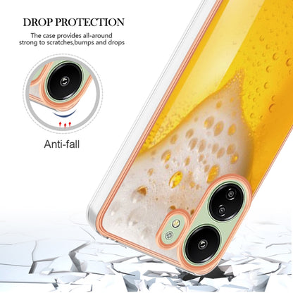 For Xiaomi Redmi 13C 4G Electroplating Marble Dual-side IMD Phone Case(Draft Beer) - 13C Cases by buy2fix | Online Shopping UK | buy2fix