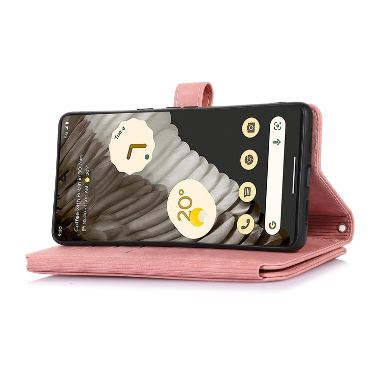 For Google Pixel 7 Pro Dream 9-Card Wallet Zipper Bag Leather Phone Case(Pink) - Google Cases by buy2fix | Online Shopping UK | buy2fix