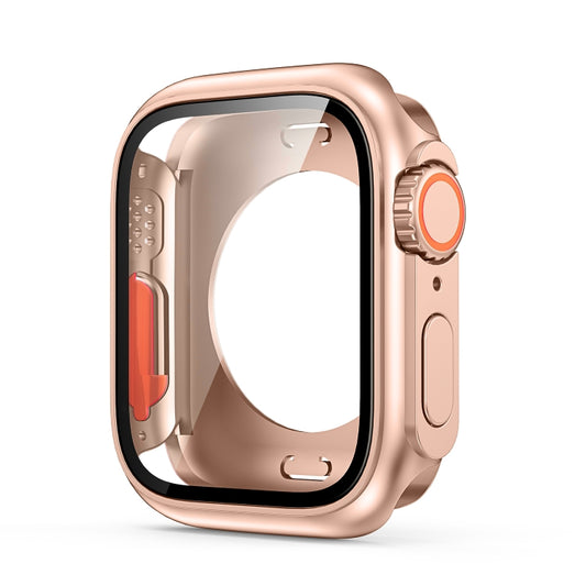 For Apple Watch Series 9 / 8 / 7 41mm Change to Ultra 49mm All-Inclusive Film Hybrid PC Watch Case(Rose Gold) - Watch Cases by buy2fix | Online Shopping UK | buy2fix