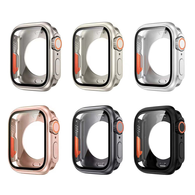 For Apple Watch Series 9 / 8 / 7 45mm Change to Ultra 49mm All-Inclusive Film Hybrid PC Watch Case(Rose Gold) - Watch Cases by buy2fix | Online Shopping UK | buy2fix