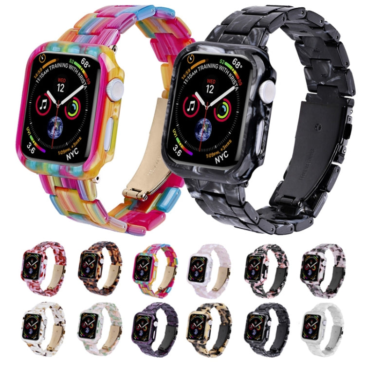 For Apple Watch Ultra 2 / Ultra 49mm Printed Resin PC Watch Band Case Kit(Black Flower) - Watch Cases by buy2fix | Online Shopping UK | buy2fix