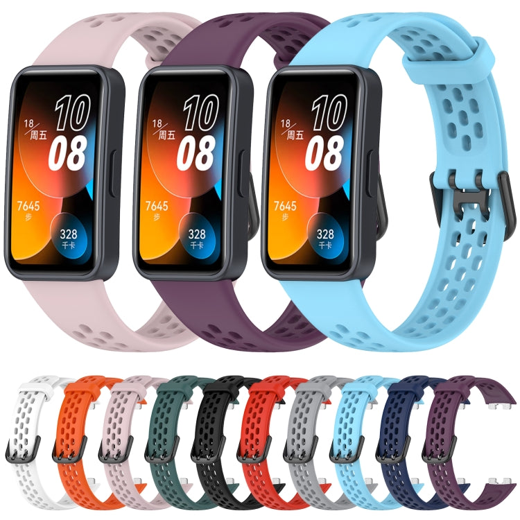 For Huawei Band 8 Solid Color Breathable Silicone Watch Band(Purple) - Watch Bands by buy2fix | Online Shopping UK | buy2fix