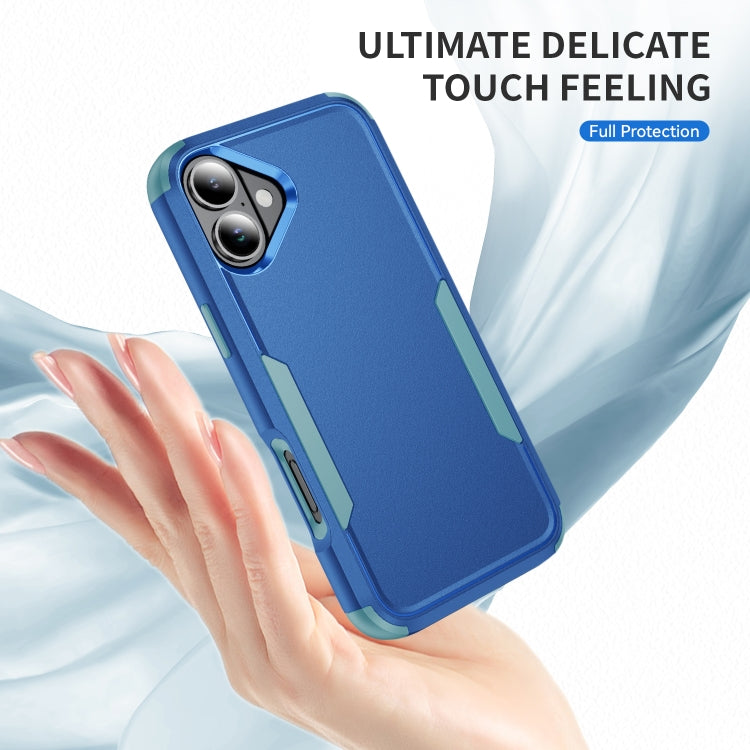 For iPhone 16 Plus Commuter Shockproof TPU + PC Phone Case(Royal Blue+Grey Green) - iPhone 16 Plus Cases by buy2fix | Online Shopping UK | buy2fix