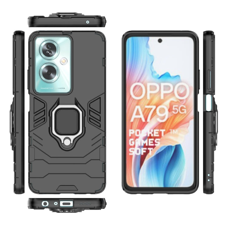 For OPPO A79 5G PC + TPU Shockproof Protective Phone Case with Magnetic Ring Holder(Black) - OPPO Cases by buy2fix | Online Shopping UK | buy2fix