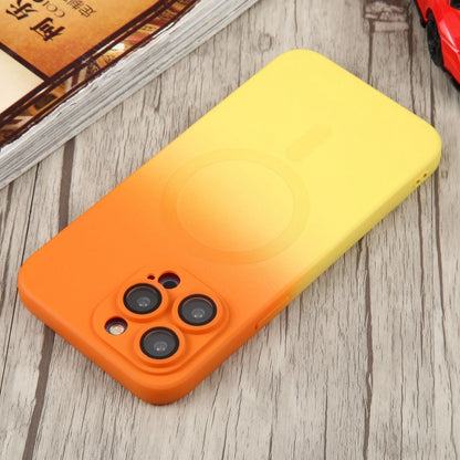 For iPhone 15 Pro Liquid TPU Silicone Gradient MagSafe Phone Case(Orange Yellow) - iPhone 15 Pro Cases by buy2fix | Online Shopping UK | buy2fix