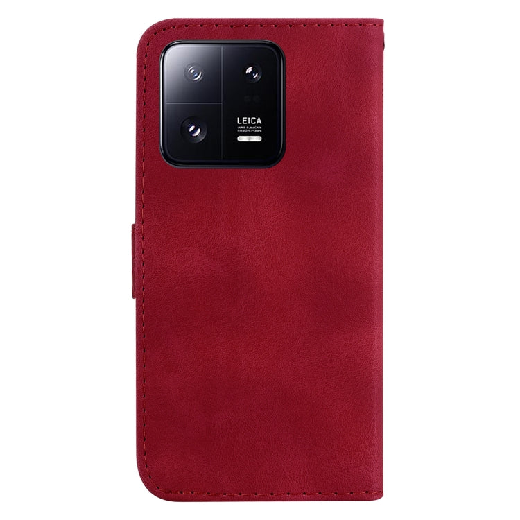 For Xiaomi 13 Pro 7-shaped Embossed Leather Phone Case(Red) - 13 Pro Cases by buy2fix | Online Shopping UK | buy2fix