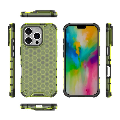 For iPhone 16 Pro Honeycomb Shockproof Phone Case(Green) - iPhone 16 Pro Cases by buy2fix | Online Shopping UK | buy2fix