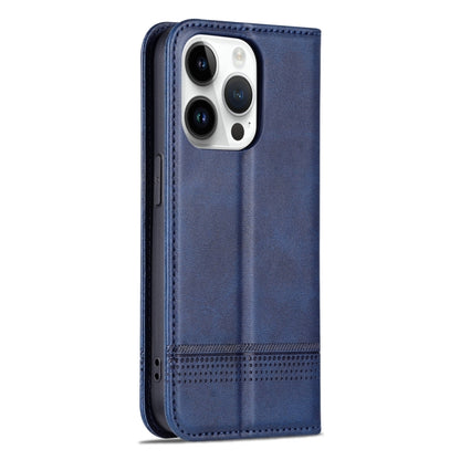 For iPhone 15 Pro Max AZNS Magnetic Calf Texture Flip Leather Phone Case(Dark Blue) - iPhone 15 Pro Max Cases by AZNS | Online Shopping UK | buy2fix