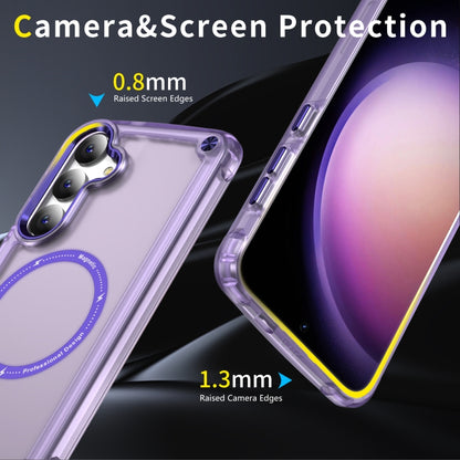 For Samsung Galaxy S25 5G Skin Feel TPU + PC MagSafe Magnetic Phone Case(Transparent Purple) - Galaxy S25 5G Cases by buy2fix | Online Shopping UK | buy2fix