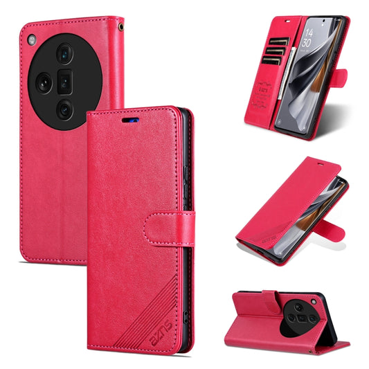 For OPPO Find X7 Ultra AZNS Sheepskin Texture Flip Leather Phone Case(Red) - Find X7 Ultra Cases by AZNS | Online Shopping UK | buy2fix