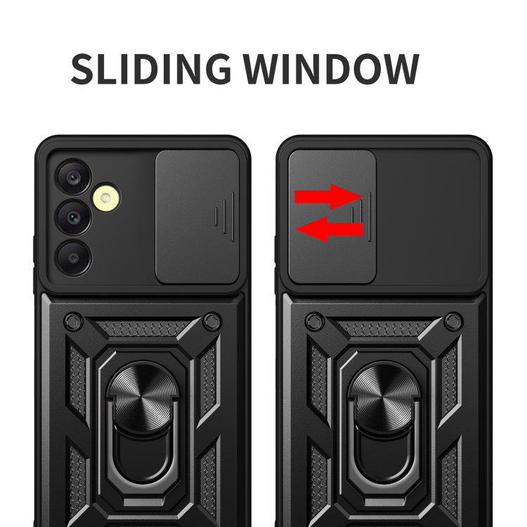 For Samsung Galaxy A25 5G Sliding Camera Cover Design TPU+PC Phone Case(Black) - Galaxy Phone Cases by buy2fix | Online Shopping UK | buy2fix