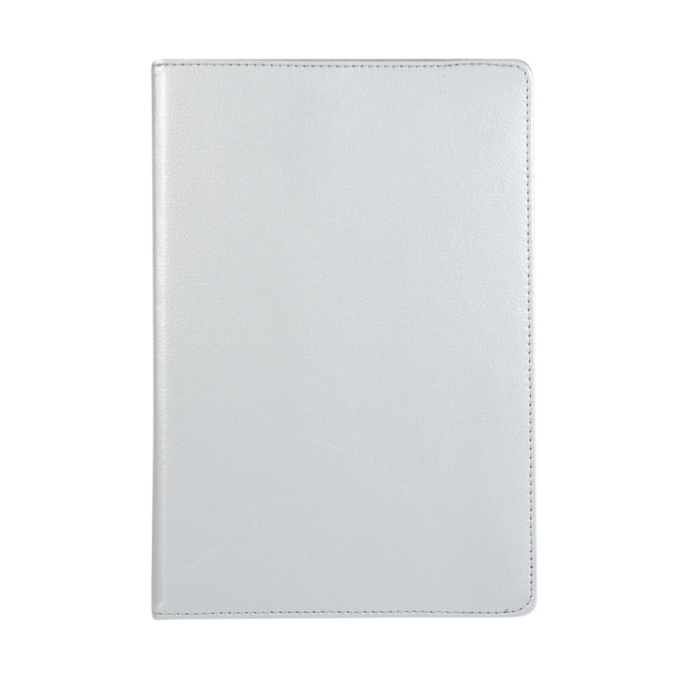 For Samsung Galaxy Tab S9+ 360 Degrees Rotation Holder Litchi Texture Leather Tablet Case(Silver) - Galaxy Tab S9+ Cases by buy2fix | Online Shopping UK | buy2fix