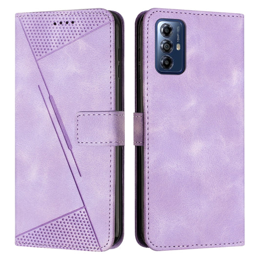 For Motorola Moto G Play 2024 Dream Triangle Leather Phone Case with Lanyard(Purple) - Motorola Cases by buy2fix | Online Shopping UK | buy2fix