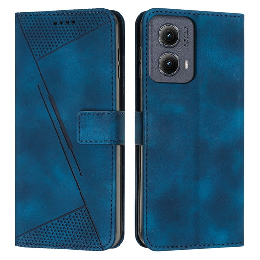 For Motorola Edge 2024 Dream Triangle Leather Phone Case with Lanyard(Blue) - Motorola Cases by buy2fix | Online Shopping UK | buy2fix