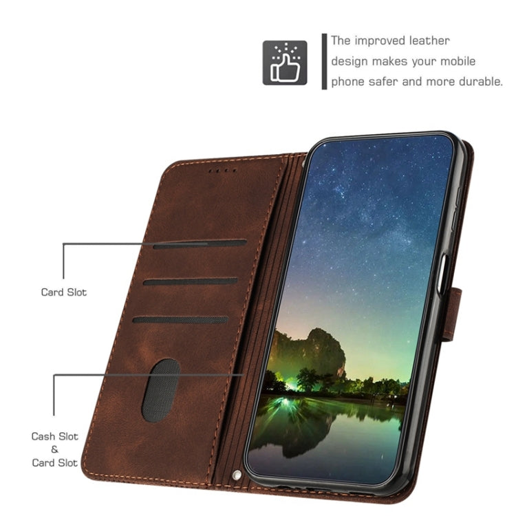 For Samsung Galaxy S22+ 5G Dream Triangle Leather Phone Case with Long Lanyard(Brown) - Galaxy S22+ 5G Cases by buy2fix | Online Shopping UK | buy2fix