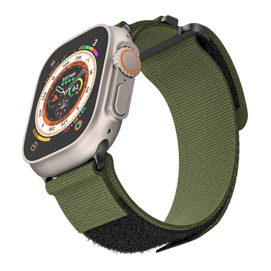 For Apple Watch Ultra 49mm AW Nylon Two-Section Watch Band(Army Green) - Watch Bands by buy2fix | Online Shopping UK | buy2fix