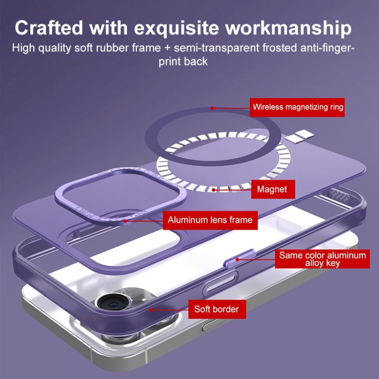 For iPhone 13 Pro MagSafe Frosted Translucent Mist Phone Case(Dark Purple) - iPhone 13 Pro Cases by buy2fix | Online Shopping UK | buy2fix