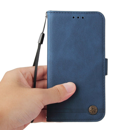 For OnePlus 12 Skin Feel Life Tree Metal Button Leather Phone Case(Blue) - OnePlus Cases by buy2fix | Online Shopping UK | buy2fix