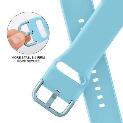 For Apple Watch SE 2022 40mm Pin Buckle Silicone Watch Band(Light Blue) - Watch Bands by buy2fix | Online Shopping UK | buy2fix