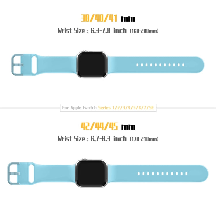 For Apple Watch SE 2022 44mm Pin Buckle Silicone Watch Band(Light Blue) - Watch Bands by buy2fix | Online Shopping UK | buy2fix