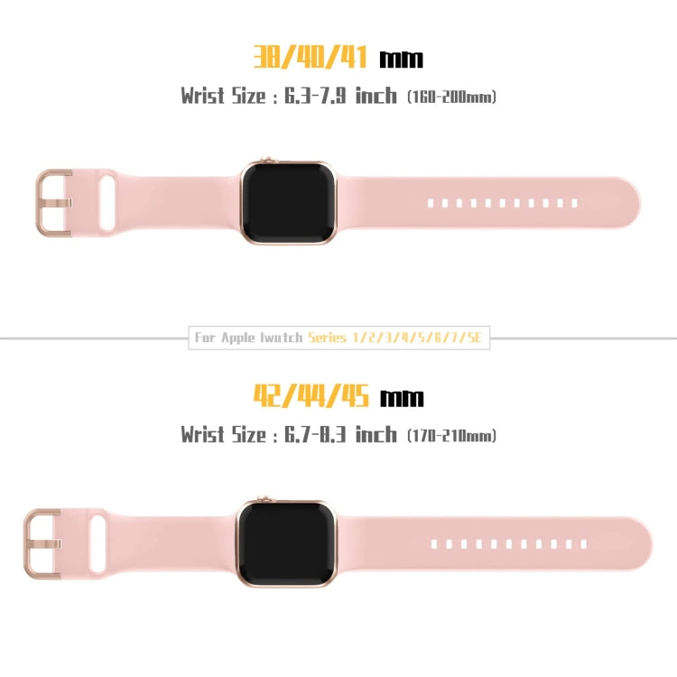 For Apple Watch Series 7 41mm Pin Buckle Silicone Watch Band(Pink) - Watch Bands by buy2fix | Online Shopping UK | buy2fix