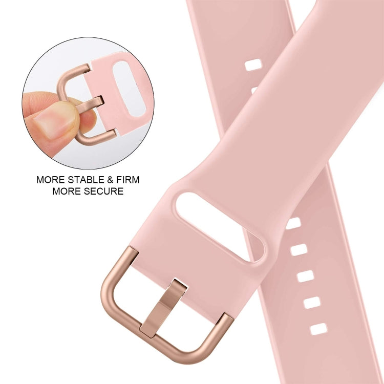 For Apple Watch Series 7 41mm Pin Buckle Silicone Watch Band(Pink) - Watch Bands by buy2fix | Online Shopping UK | buy2fix