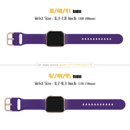 For Apple Watch Series 6 40mm Pin Buckle Silicone Watch Band(Purple) - Watch Bands by buy2fix | Online Shopping UK | buy2fix