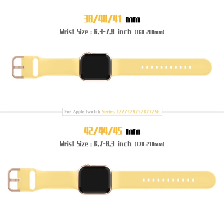 For Apple Watch Series 6 40mm Pin Buckle Silicone Watch Band(Yellow) - Watch Bands by buy2fix | Online Shopping UK | buy2fix