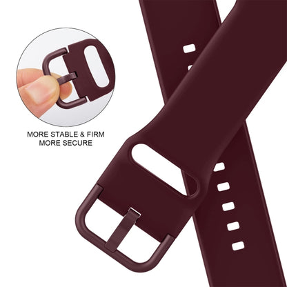 For Apple Watch 5 44mm Pin Buckle Silicone Watch Band(Wine Red) - Watch Bands by buy2fix | Online Shopping UK | buy2fix