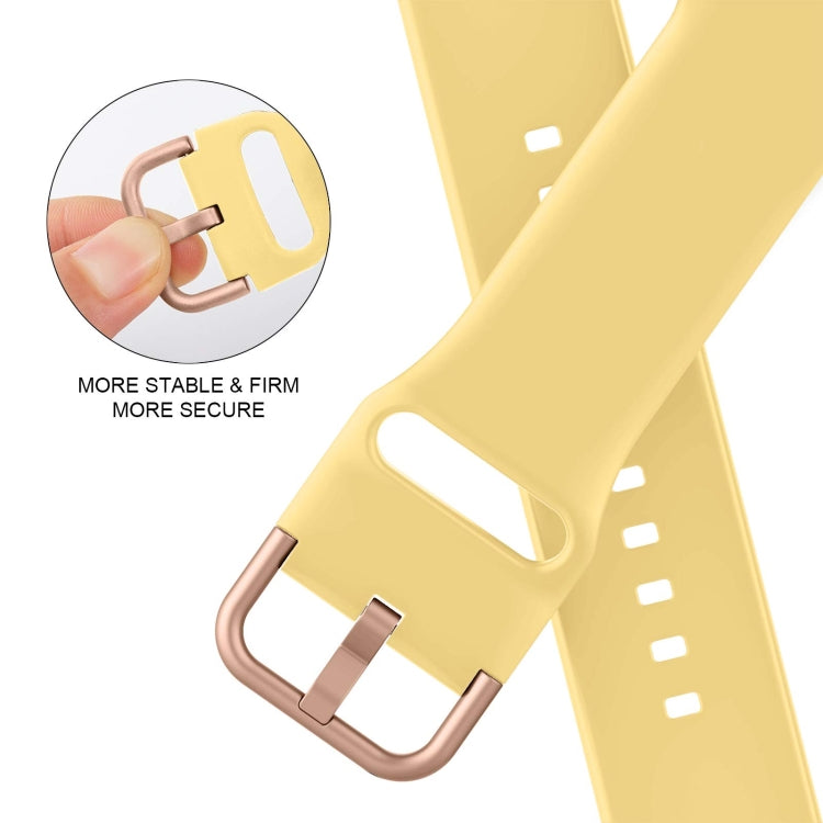 For Apple Watch Series 5 40mm Pin Buckle Silicone Watch Band(Yellow) - Watch Bands by buy2fix | Online Shopping UK | buy2fix