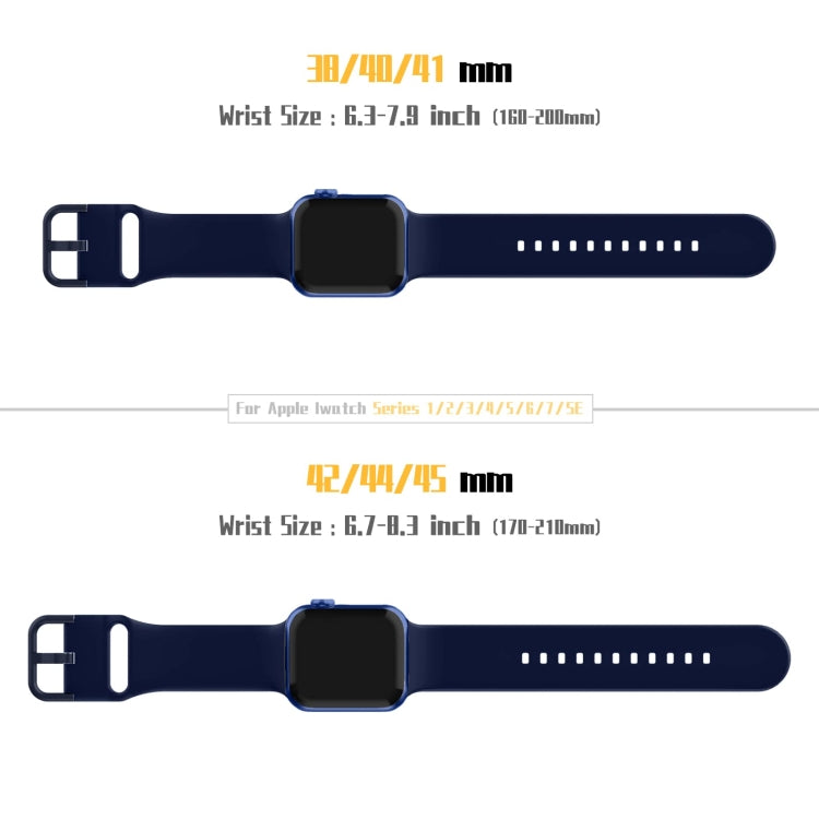 For Apple Watch Series 4 44mm Pin Buckle Silicone Watch Band(Midnight Blue) - Watch Bands by buy2fix | Online Shopping UK | buy2fix