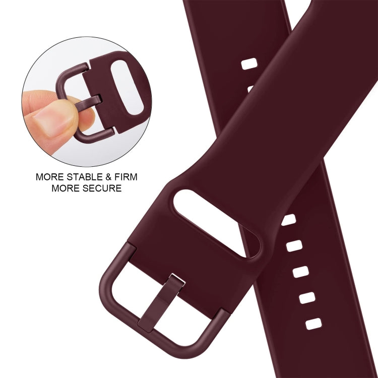 For Apple Watch Series 4 40mm Pin Buckle Silicone Watch Band(Wine Red) - Watch Bands by buy2fix | Online Shopping UK | buy2fix