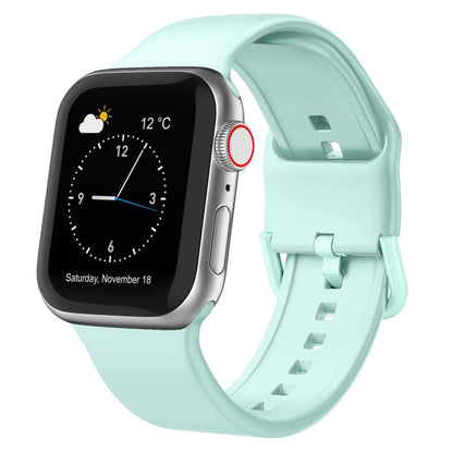 For Apple Watch 38mm Pin Buckle Silicone Watch Band(Mint Green) - Watch Bands by buy2fix | Online Shopping UK | buy2fix