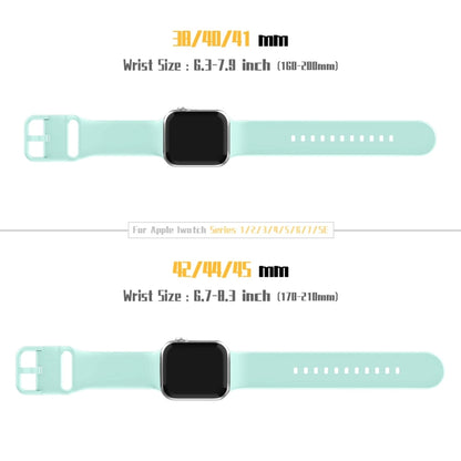 For Apple Watch 38mm Pin Buckle Silicone Watch Band(Mint Green) - Watch Bands by buy2fix | Online Shopping UK | buy2fix