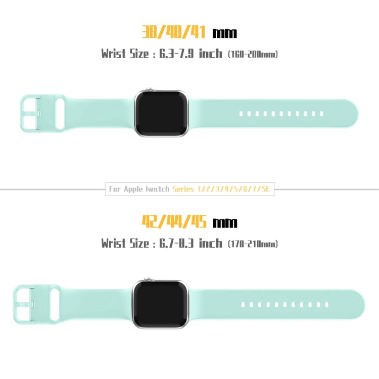 For Apple Watch Series 9 41mm Pin Buckle Silicone Watch Band(Mint Green) - Watch Bands by buy2fix | Online Shopping UK | buy2fix