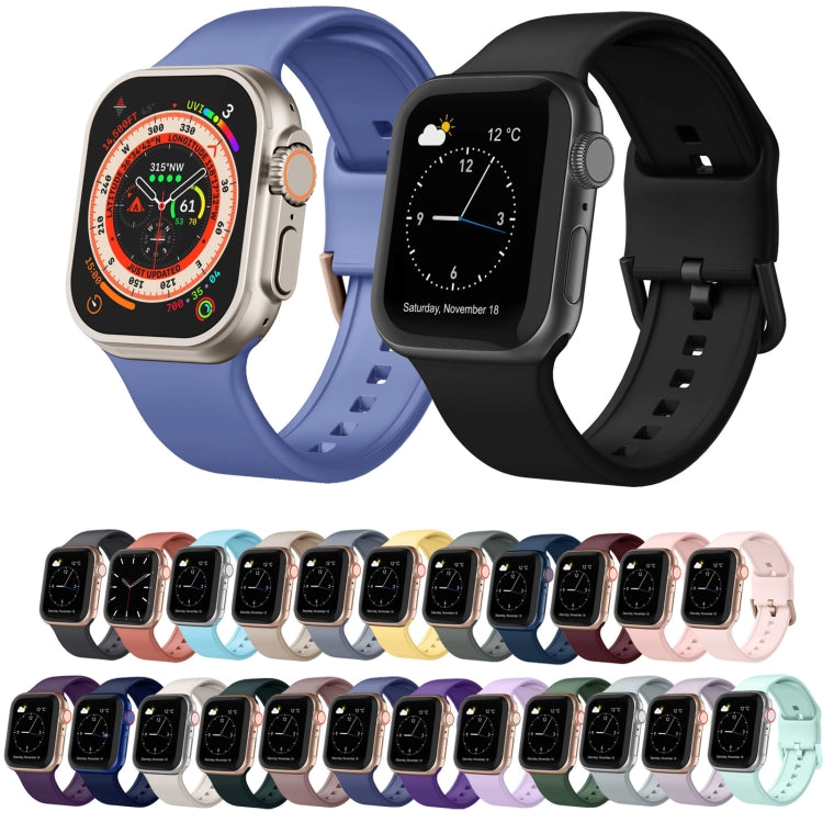 For Apple Watch SE 40mm Pin Buckle Silicone Watch Band(Purple) - Watch Bands by buy2fix | Online Shopping UK | buy2fix