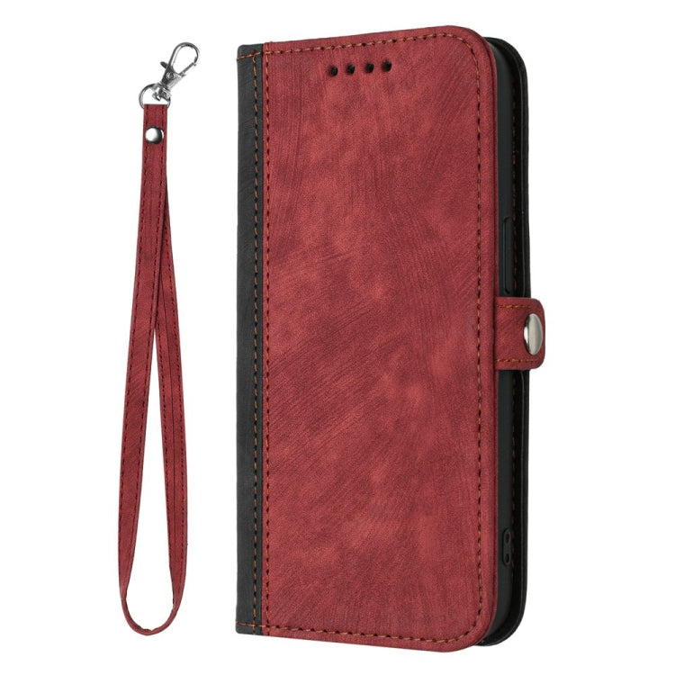 For Motorola Edge 5G 2024 Side Buckle Double Fold Hand Strap Leather Phone Case(Red) - Motorola Cases by buy2fix | Online Shopping UK | buy2fix