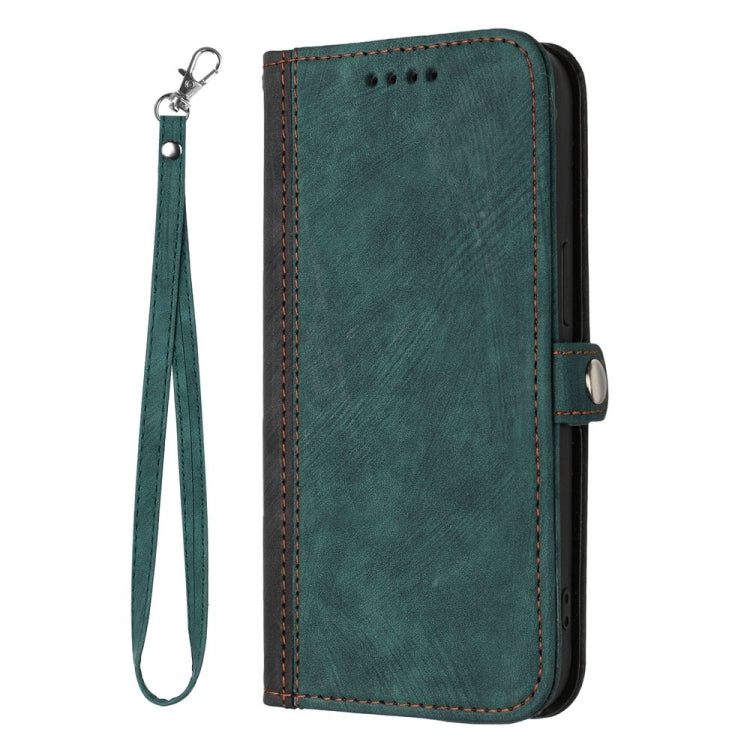 For Motorola Moto G Power 5G 2024 Side Buckle Double Fold Hand Strap Leather Phone Case(Dark Green) - Motorola Cases by buy2fix | Online Shopping UK | buy2fix