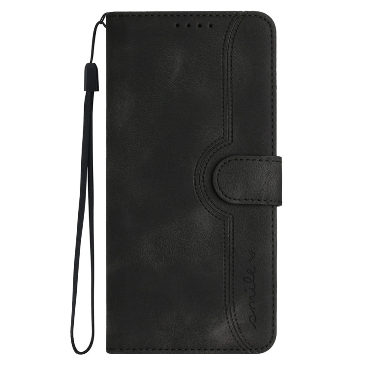 For Motorola Edge 5G 2024 Heart Pattern Skin Feel Leather Phone Case(Black) - Motorola Cases by buy2fix | Online Shopping UK | buy2fix