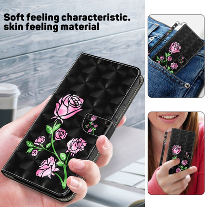 For iPhone 16 Pro Max 3D Painted Leather Phone Case(Rose) - iPhone 16 Pro Max Cases by buy2fix | Online Shopping UK | buy2fix