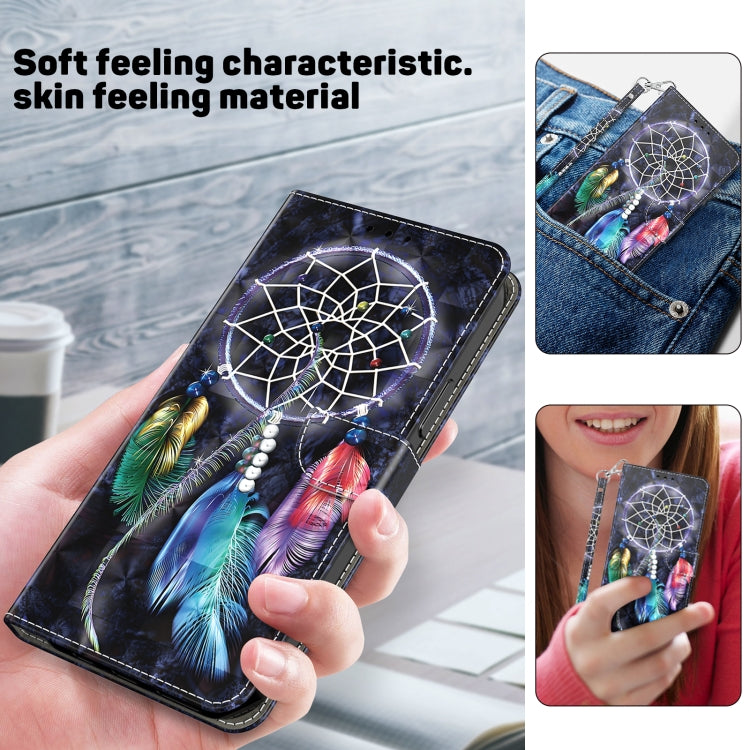 For iPhone 16 Pro 3D Painted Leather Phone Case(Colorful Dreamcatcher) - iPhone 16 Pro Cases by buy2fix | Online Shopping UK | buy2fix