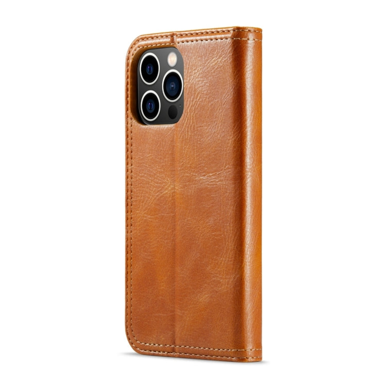 For iPhone 15 Pro Max Fierre Shann Vintage Bark Texture Wallet Leather Phone Case(Khaki) - iPhone 15 Pro Max Cases by FIERRE SHANN | Online Shopping UK | buy2fix