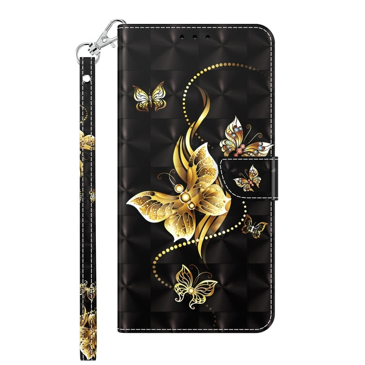 For Samsung Galaxy A15 3D Painted Leather Phone Case(Golden Swallow Butterfly) - Galaxy Phone Cases by buy2fix | Online Shopping UK | buy2fix