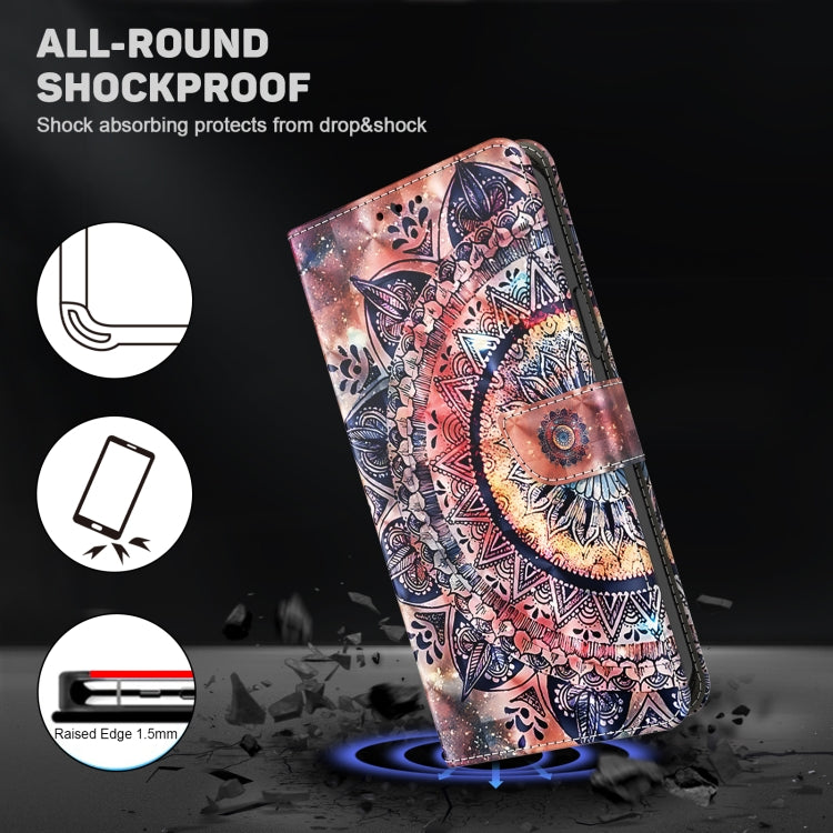 For Samsung Galaxy S24 5G 3D Painted Leather Phone Case(Colorful Mandala) - Galaxy S24 5G Cases by buy2fix | Online Shopping UK | buy2fix